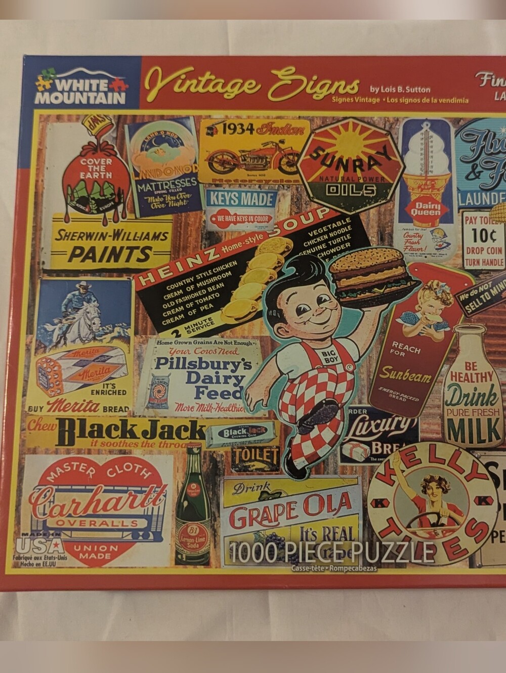 1000 Piece White Mountain Puzzle - Vintage Signs